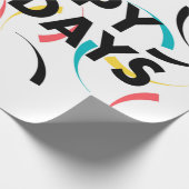 Papier Cadeau Design moderne et ludique de "Joyeux Vacances" (Coin)