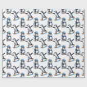 Papier Cadeau Design Motif de pingouins (Plat)
