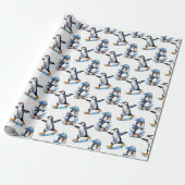 Papier Cadeau Design Motif de pingouins (Déroulé)