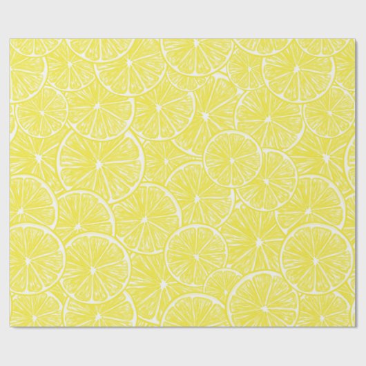 Papier Cadeau Design motif de tranches de citron (Plat)