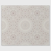Papier Cadeau Design Motif en mandala beige et taupe (Plat)