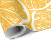 Papier Cadeau Design motif en tranches orange (Coin rond)