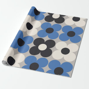 Papier Cadeau Design motif floral transparent. Style scandinave