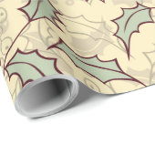 Papier Cadeau Design motif Holly berry (Coin rond)