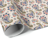 Papier Cadeau Design motif paisley classique et transparent. (Coin rond)