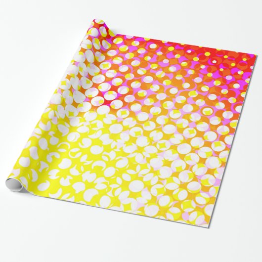 Papier Cadeau Design Motif rose jaune (Déroulé)