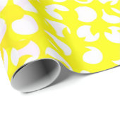 Papier Cadeau Design Motif rose jaune (Coin rond)