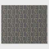 Papier Cadeau Design NOEL Motif gris foncé & Gold Holiday (Plat)