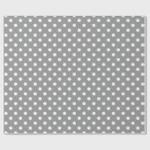 Papier Cadeau Design Pois blanc gris cendré (Plat)