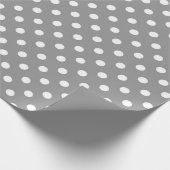 Papier Cadeau Design Pois blanc gris cendré (Coin)