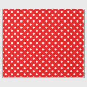 Papier Cadeau Design Pois blanc rouge (Plat)