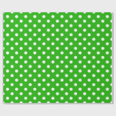 Papier Cadeau Design Pois blanc vert (Plat)