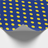 Papier Cadeau Design Pois bleu jaune (Coin)