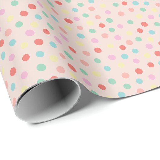 Papier Cadeau Design pois moderne éparpillé (Coin rond)