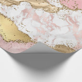 Papier Cadeau Design Rose de luxe en marbre rose or (Coin)