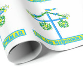 Papier Cadeau design scandinave, Personnalisé Glad midsommar (Coin rond)