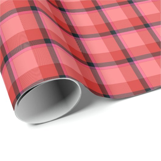 Papier Cadeau Design Tartan (Coin rond)