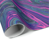 Papier Cadeau Design tendance marbré rose et bleu (Coin rond)