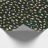 Papier Cadeau Design turquoise et Gold Leopard Series 1 (Coin)