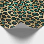Papier Cadeau Design turquoise et Gold Leopard Series 14 (Coin)