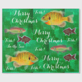 Papier Cadeau Design unique Joyeux Noël avec du poisson (Plat)