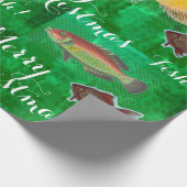 Papier Cadeau Design unique Joyeux Noël avec du poisson (Coin)