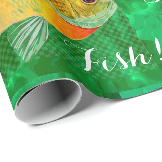 Papier Cadeau Design unique Joyeux Noël avec du poisson (Coin rond)