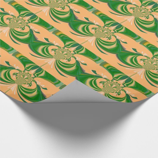 Papier Cadeau Design vert jaune. (Coin)