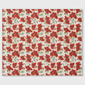 Papier Cadeau Design vintage Red Poppy Art Nouveau (Plat)