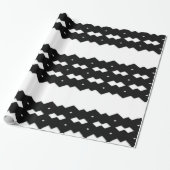 Papier Cadeau Design Zag noir et blanc classique (Déroulé)