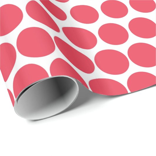 Papier Cadeau Désir Polka Dot moderne blanc (Coin rond)