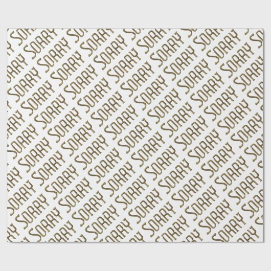Papier Cadeau Désolé, Regrets Typographie Or Texte Or (Plat)