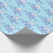 PAPIER CADEAU DÉSOLÉ YEUX PORTER SUR BLEU CLAIR (Coin)