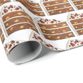 Papier Cadeau Dessert de portion de gâteau de la couche de colib (Coin rond)