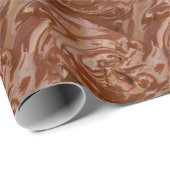 Papier Cadeau Dessert tourbillon marron chocolat fondu (Coin rond)