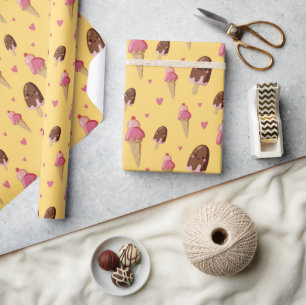 Papier Cadeau Desserts de glace mignons