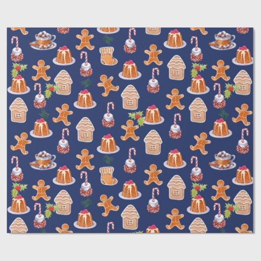 Papier Cadeau Desserts de Noël (Plat)