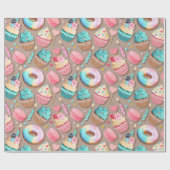 Papier Cadeau Desserts Sucrés de Célébration (Plat)