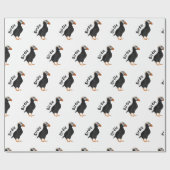 Papier Cadeau Dessin à carreaux de puffin dressé (Plat)