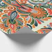 Papier Cadeau dessin à la main fleur de marqueur conception ethn (Coin)