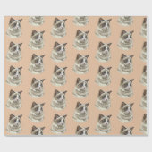 Papier Cadeau Dessin à la main Ragdoll chat (Plat)