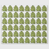 Papier Cadeau Dessin amusant de Green Ogre Troll (Plat)