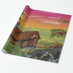 Papier Cadeau Dessin animé de cottage de haricot