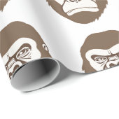 Papier Cadeau Dessin animé de gorille (Coin rond)