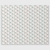 Papier Cadeau dessin animé de llama alpaga souriant (Plat)