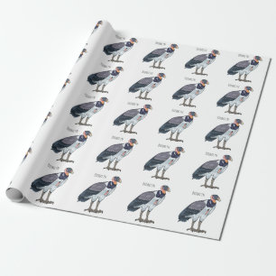 Papier Cadeau dessin animé d'oiseau vautour du roi