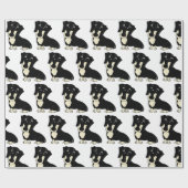 Papier Cadeau dessin animé en noir et crème (Plat)