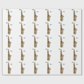 Papier Cadeau dessin animé saxophone (Plat)