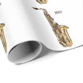 Papier Cadeau dessin animé saxophone (Coin rond)