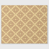 Papier Cadeau dessin arabesque orange sur crème (Plat)